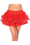 Lace trim mesh petticoat