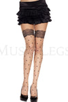 Faux heart and lace top design spandex pantyhose
