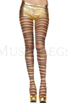 Shimmery gold bandage design spandex pantyhose