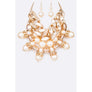DIONA J CHUNKY CHAIN PEARL STATEMENT NECKLACE SET CREAM/GOLD