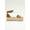 BELOVED ROCKSTUD STRAP ESPADRILLES WEDGE HEELS Tan Size 8