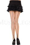 Backseam and striped cuban heel spandex pantyhose