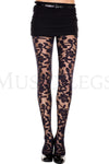 Woven floral design spandex pantyhose