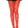 Woven floral design spandex pantyhose