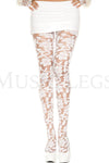 Woven floral design spandex pantyhose