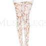 Woven floral design spandex pantyhose