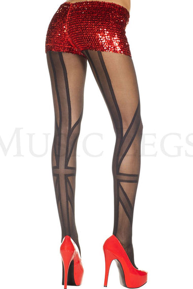 Union jack spandex sheer pantyhose