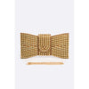 DIONA J RHINESTONE BOWTIE ICONIC CLUTCH BAG COLOR GOLD