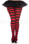 Plus size wide striped tights