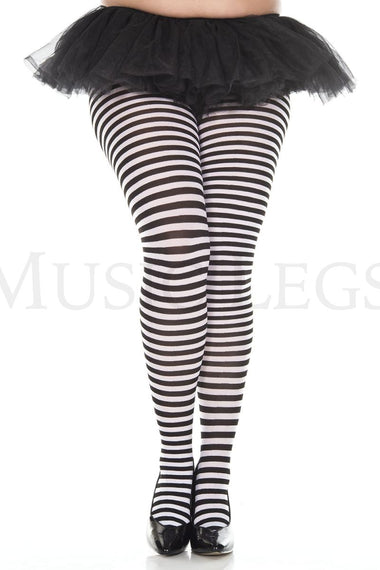 Plus size striped tights