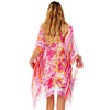 DIONA J TIE DYE FASHIONABLE KIMONO COVER UP CARDIGAN ONE SIZE COLOR PINK