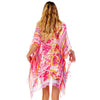 DIONA J TIE DYE FASHIONABLE KIMONO COVER UP CARDIGAN ONE SIZE COLOR PINK