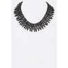 DIONA J CRYSTAL MIX SEED BEADS ICONIC COLLAR NECKLACE COLOR JET BLACK