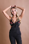 Rose Embroidery Strappy Bralette Top