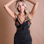 Rose Embroidery Strappy Bralette Top