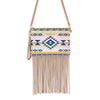 Diona J Women's Designer Aztec Print Tassel Party Stylish Crossbody Bag Navy