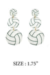 THREE DROP SPORTS BALL ACRYLIC POST EARRING