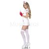 Misbehaving Nurse 4 Pc Wet Look Zip Front Mini Dress Cosplay Costume Set Size SM