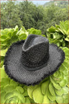 Straw Fringe Basket Weave Cowboy Hat