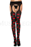 Heart suspender tights