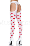 Heart suspender tights