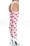 Heart suspender tights