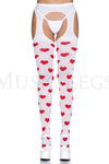 Heart suspender tights