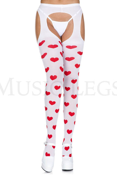 Heart suspender tights