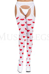 Heart suspender tights