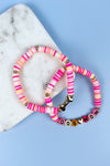 DOG MOM REUBBER BEADS BRACELET SET