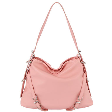 DIONA J WOMEN'S FASHION STYLSIH SMOOTH SHOULDER HOBO BAG COLOR PINK
