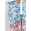 DIONA J DAMASK PRINT OPEN FRONT LONG KIMONO ONE SIZE COLOR TEAL