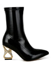 Gaias Fantasy Heel Patent Faux Leather Boots