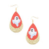 Two Tone Halloween Ghost Teardrop Dangle Earring