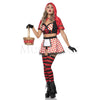 Sexy Red Riding Hood 4 Pc Cosplay Halloween Red Women's Costume Set Size M/L