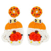 Pumpkin Seed Bead Dangle Earring
