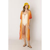 DIONA J TWO TONE LUREX KIMONO CARDIGAN ONE SIZE COLOR ORANGE