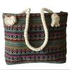 Aztec White Rope Shoulder Tote Bag - Boho Chic Tote with Vibrant Patterns, Spacious Compartments, Geometric Pattern - DJ Comics