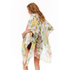 DIONA J FLORAL PRINTED SILKY KIMONO ONE SIZE COLOR MINT GREEN
