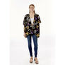 DIONA J FASHION FLOWER PRINT SHORT KIMONO ONE SIZE COLOR BLACK