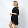 DIONA J TEXTURED JERSEY RELAXED FIT KIMONO ONE SIZE COLOR BLACK