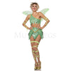 Fantasy Fairy Pc Leaf Handkerchief Hem Crop Women's Green Costume Set Size S/M