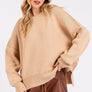 Mittoshop Side Slit Round Neck Drop Shoulder Sweater