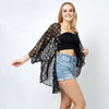 DIONA J DOT FOIL PRINT SHEER KIMONO ONE SIZE COLOR BLACK