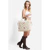 DIONA J STRAW CROSSBODY TOTE BAG FLORAL PATTERN