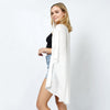 DIONA J TEXTURED JERSEY RELAXED FIT KIMONO ONE SIZE COLOR WHITE