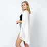 DIONA J TEXTURED JERSEY RELAXED FIT KIMONO ONE SIZE COLOR WHITE
