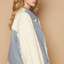POL Floral Patchwork Zip Up Long Sleeve Jacket
