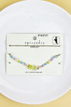 8" -8.5" SMILE SHAPED GLASS BEAD ANKLET SET