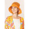 DIONA J SOLID STRAW BUCKET HAT ONE SIZE COLOR ORANGE